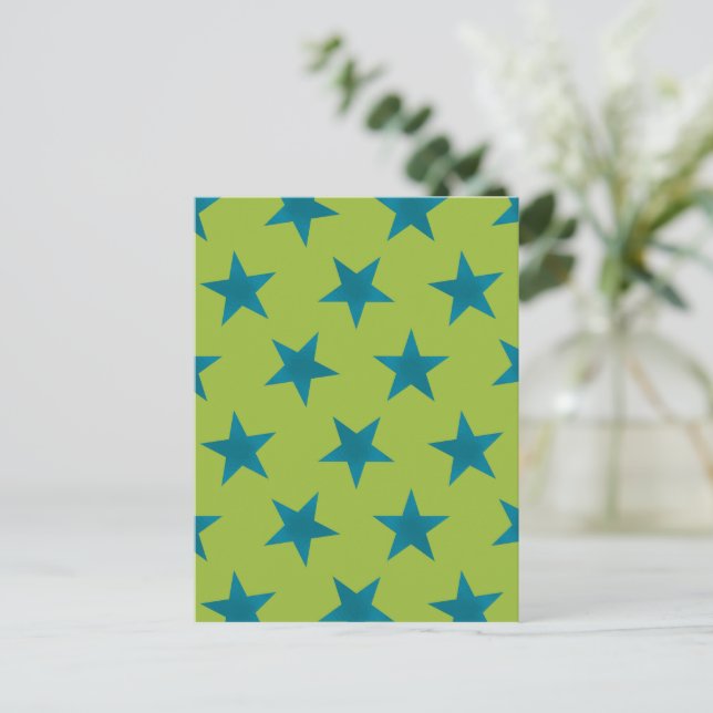Golden Stars Muster 20 Postkarte (Stehend Vorderseite)