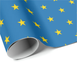 Golden Stars of Excellence on Blue, Simple Pattern Geschenkpapier