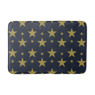 Golden Stars on Navy Blue - Elegant und zeitlos Badematte