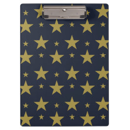 Golden Stars on Navy Blue - Elegant und zeitlos Klemmbrett