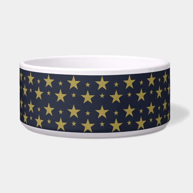 Golden Stars on Navy Blue - Elegant und zeitlos Napf (Vorderseite)