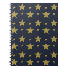 Golden Stars on Navy Blue - Elegant und zeitlos Notizblock