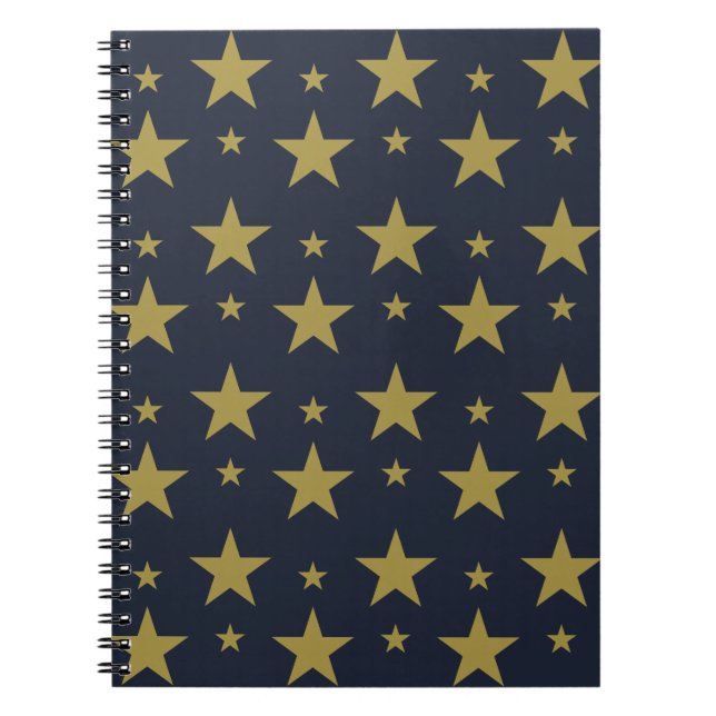 Golden Stars on Navy Blue - Elegant und zeitlos Notizblock (Vorderseite)