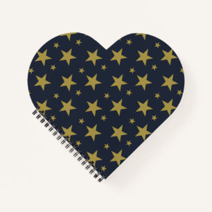 Golden Stars on Navy Blue - Elegant und zeitlos Notizbuch