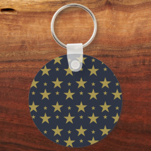 Golden Stars on Navy Blue - Elegant und zeitlos Schlüsselanhänger