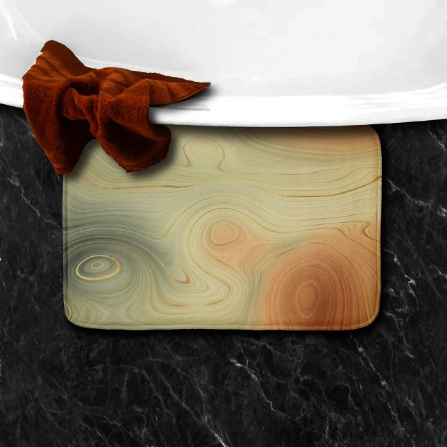 Golden Strata | Peach Burnt Orange Green Agate Badematte (Von Creator hochgeladen)