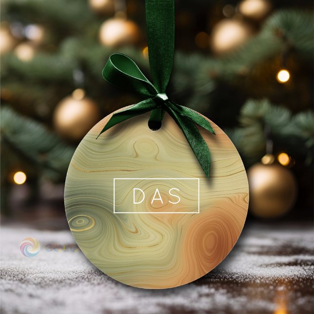 Golden Strata | Peach Burnt Orange Green Agate Keramik Ornament (Von Creator hochgeladen)