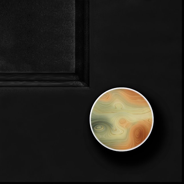 Golden Strata | Peach Burnt Orange Green Agate Keramikknauf (Von Creator hochgeladen)