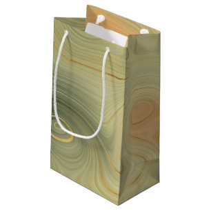 Golden Strata   Peach Burnt Orange Green Agate Kleine Geschenktüte