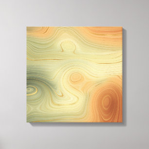 Golden Strata   Peach Burnt Orange Green Agate Leinwanddruck