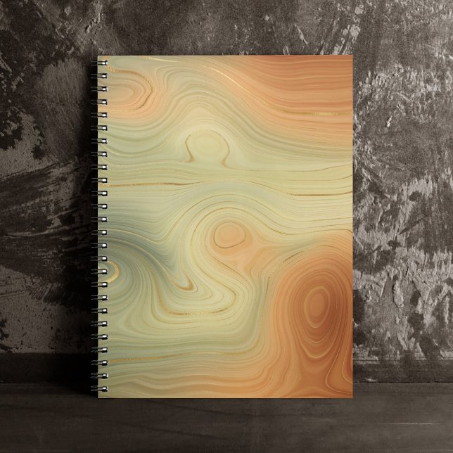 Golden Strata | Peach Burnt Orange Green Agate Notizblock (Von Creator hochgeladen)