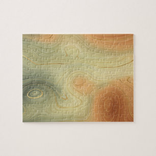 Golden Strata   Peach Burnt Orange Green Agate Puzzle