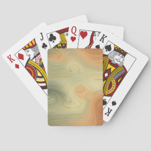 Golden Strata   Peach Burnt Orange Green Agate Spielkarten