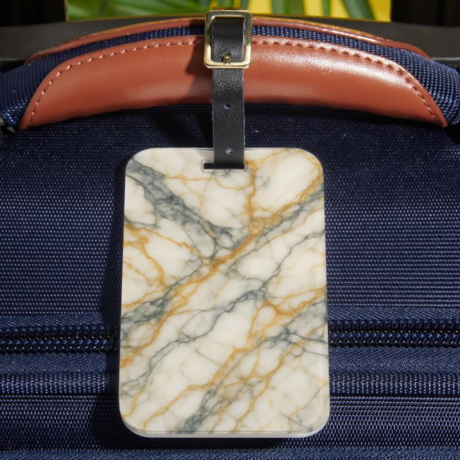 Golden Stratum Marble Texture Gepäckanhänger (Vorderseite Insitu 2)