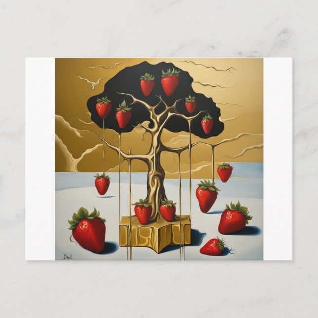 Golden Strawberry Tree Postkarte (Vorderseite)