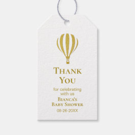 Golden Striped Balloon Baby Dusche Vielen Dank Geschenkanhänger