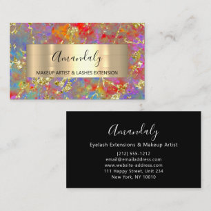 Golden Strokes Beauty Shop Abstrakt Visitenkarte