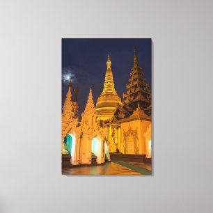 Golden Stupa und Tempel Leinwanddruck