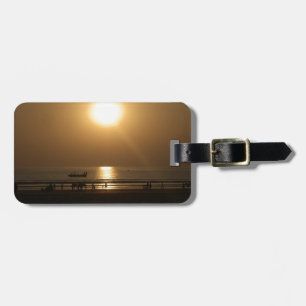 Golden Summer Sunset Reflektion am Strand Gepäckanhänger