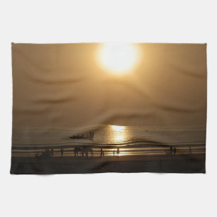 Golden Summer Sunset Reflektion am Strand Handtuch
