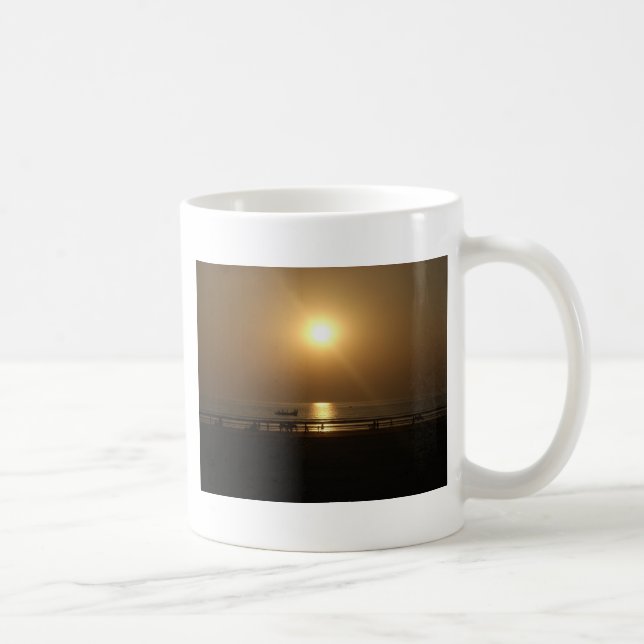Golden Summer Sunset Reflektion am Strand Kaffeetasse (Rechts)