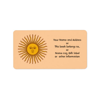 Golden Sun Argentiniens Flaggennamensbezeichnungen Adressaufkleber