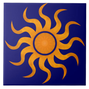 Golden Sun Midnight Blue Tile - Große Fliese