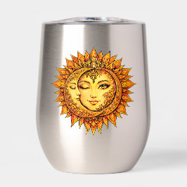 Golden Sun Moon Boho Goddess | Celestial Mandala