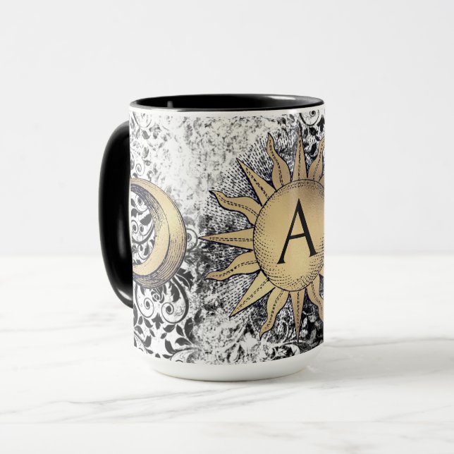 Golden Sun & Moon Tasse (Vorderseite Links)