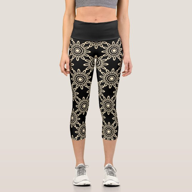 Golden Sun Retro Capri Leggings (Vorderseite)