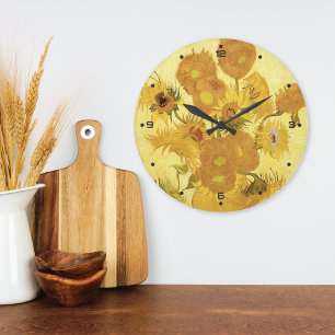 Golden Sunblumen Vincent van Gogh Große Wanduhr