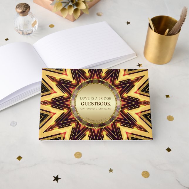Golden Sunburst African Energy Gästebuch (Vorderseite Offen)
