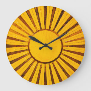 Golden Sunburst Große Wanduhr