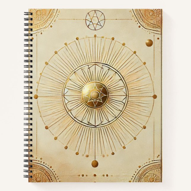 "Golden Sunburst Inspirational Spiral Notebook - H Notizbuch (Vorderseite)