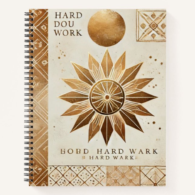 Golden Sunburst Inspirational Spiral Notebook - Ha Notizbuch (Vorderseite)