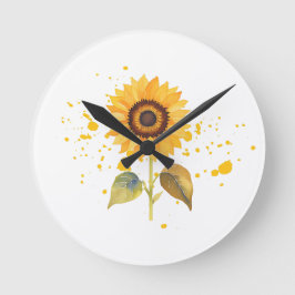 Golden Sunburst Runde Wanduhr