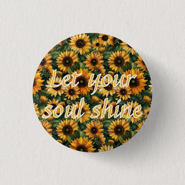 Golden Sunflower Bliss Button (Vorderseite)