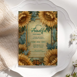 Golden Sunflower Ernte Einladung