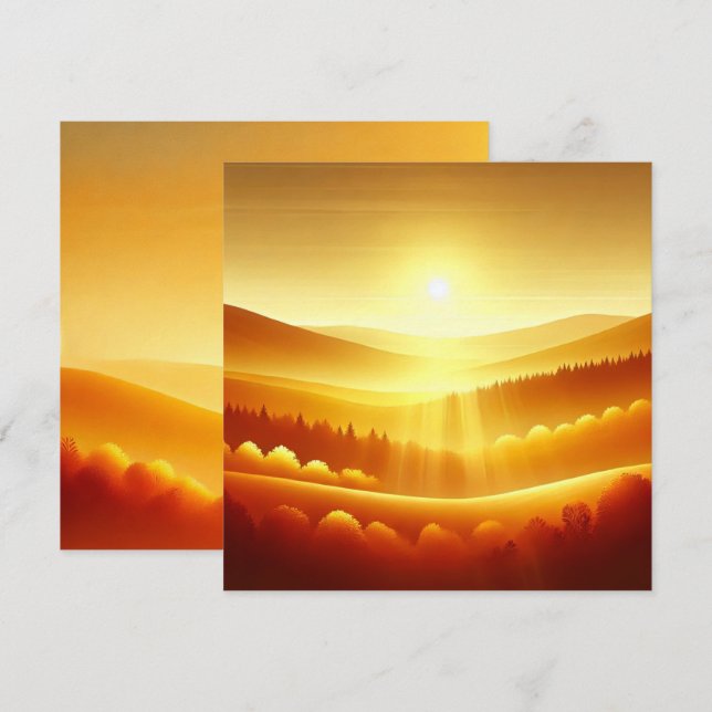 Golden Sunrise Autumnal Ombre Scrapbook Einladung (Vorne/Hinten)