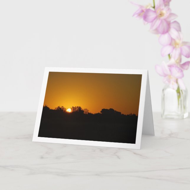 Golden Sunrise Silhouette Landschaft Karte (Orchidee)