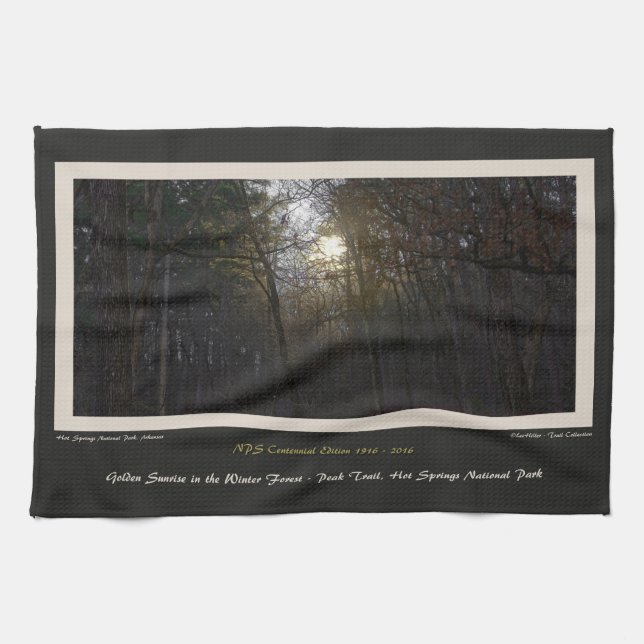 Golden Sunrise Winter Forest Centennial Ed Handtuch (Horizontal)