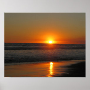 Golden Sunset am Strand El Zonte Poster