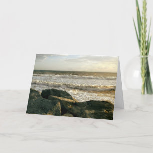 Golden Sunset at White Point Beach Sympathy Card Karte
