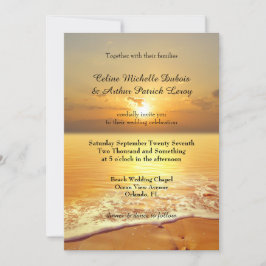 Golden Sunset Beach Einladung zur Hochzeit