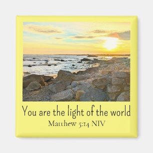 Golden Sunset Foto Bibel Verse Gelb Magnet