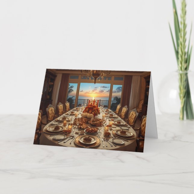 🌅 Golden Sunset Gathering – Thanksgiving Card Karte (Vorderseite)
