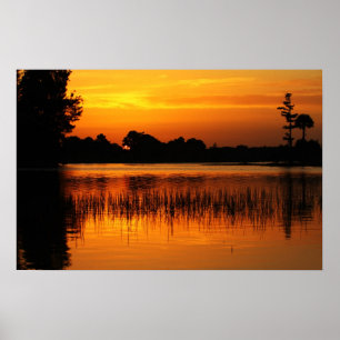 Golden Sunset Hinter dem See Poster