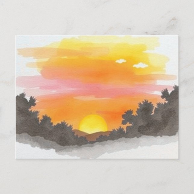 Golden Sunset Horizon Scenic Postcard Postkarte (Vorderseite)