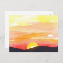 Golden Sunset Horizon Scenic Postcard Postkarte