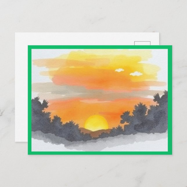 Golden Sunset Horizon Scenic Postcard Postkarte (Vorne/Hinten)